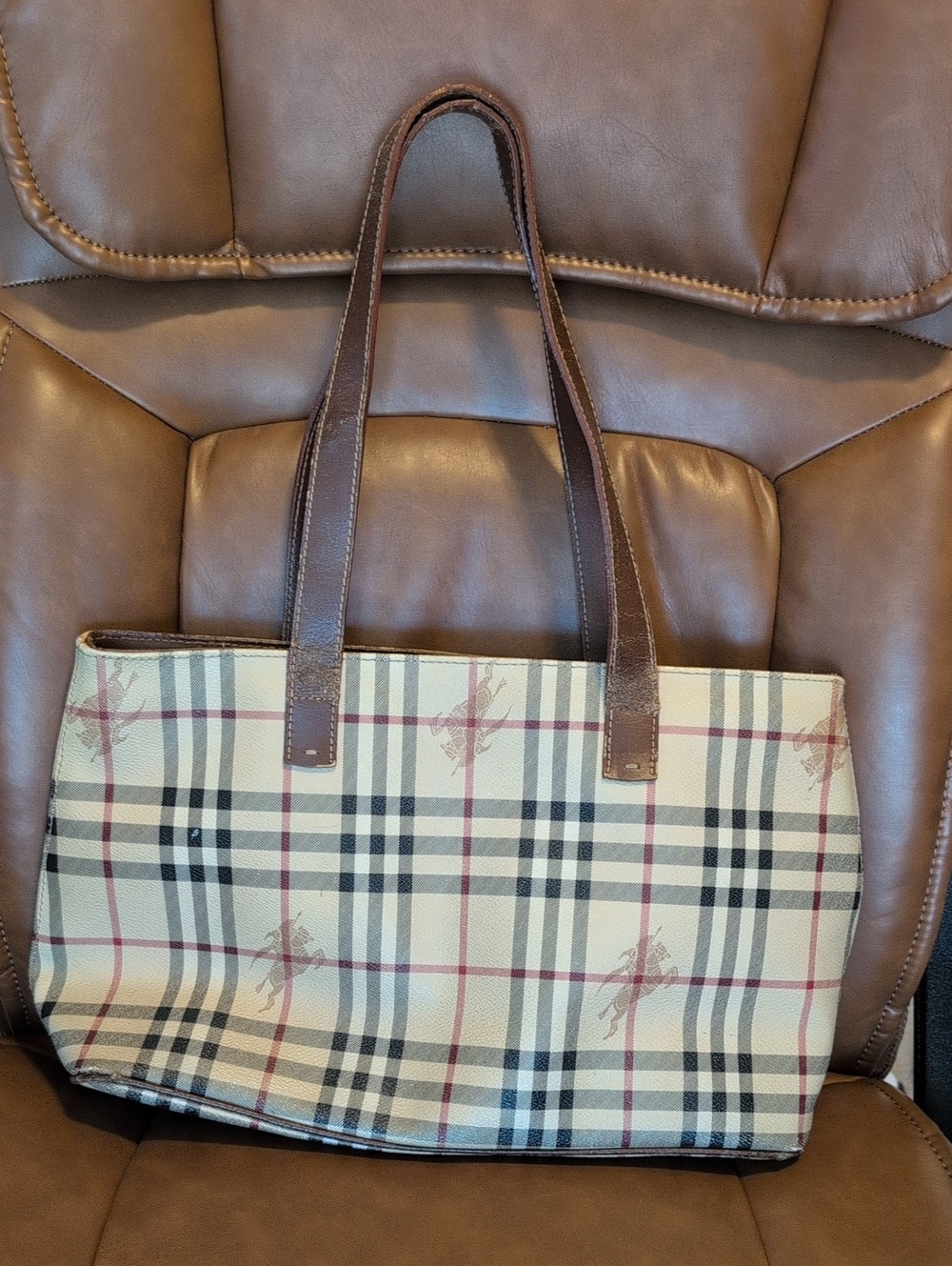 Vintage Burberry Haymarket Check Bag Purse